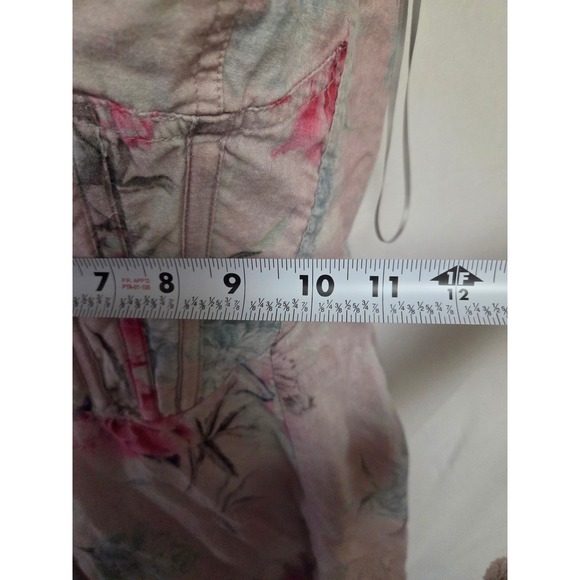 Bardot Pink Floral Corset Midi Dress Linen Blend Sleeveless Sweetheart Size 6 - Picture 5 of 6